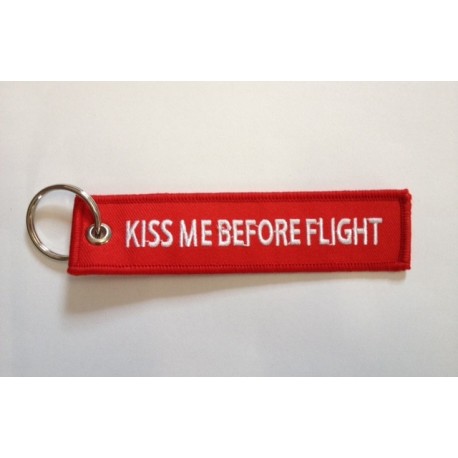 Anhänger - KISS ME BEFORE FLIGHT - rot