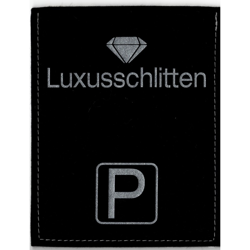 Parkscheibe / Parkkarte blaue Zone - Luxusschlitten - schwarz / sil