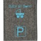 Parkscheibe / Parkkarte blaue Zone - Baby an Board - grau / blau