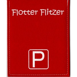 Parkscheibe / Parkkarte blaue Zone - Flotter Flitzer - rot / weiss