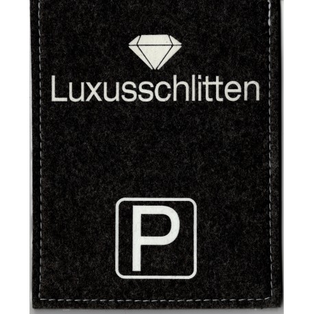 Parkscheibe / Parkkarte blaue Zone - Luxusschlitten - schwarz / weiss