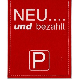 Parkscheibe / Parkkarte blaue Zone - NEU und bezahlt - rot / weiss