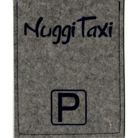 Parkscheibe / Parkkarte blaue Zone - Nuggi Taxi - grau / blau