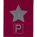Parkscheibe / Parkkarte blaue Zone - Stern - rosa / silber