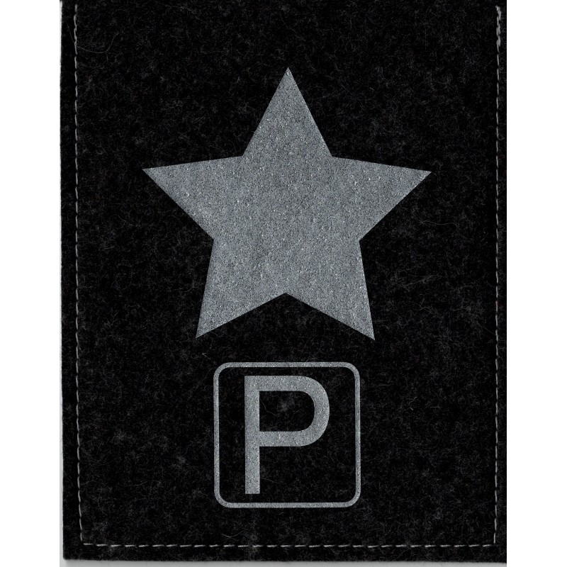 Parkscheibe / Parkkarte blaue Zone - Stern - schwarz / silber PRODU