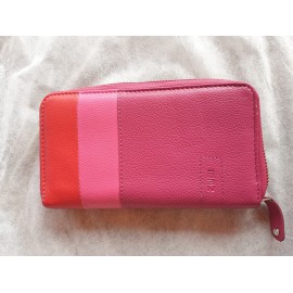 ZWEI Portmonnaie Leder  pink  3 farbig mit Reissverschluss