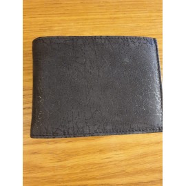 Leder Portmonnaie, schwarz, gesprengelt 12 x 9 cm
