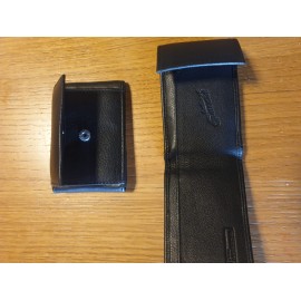 Leder Portmonnaie klein, schwarz mit sep. Münzfach, 2 x Druckknopf